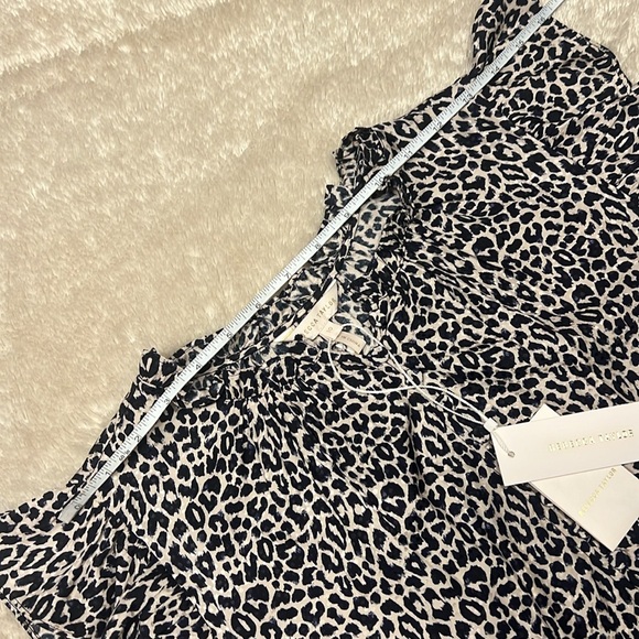 REBECCA TAYLOR Leopard Cap Sleeve Top - Picture 13 of 16